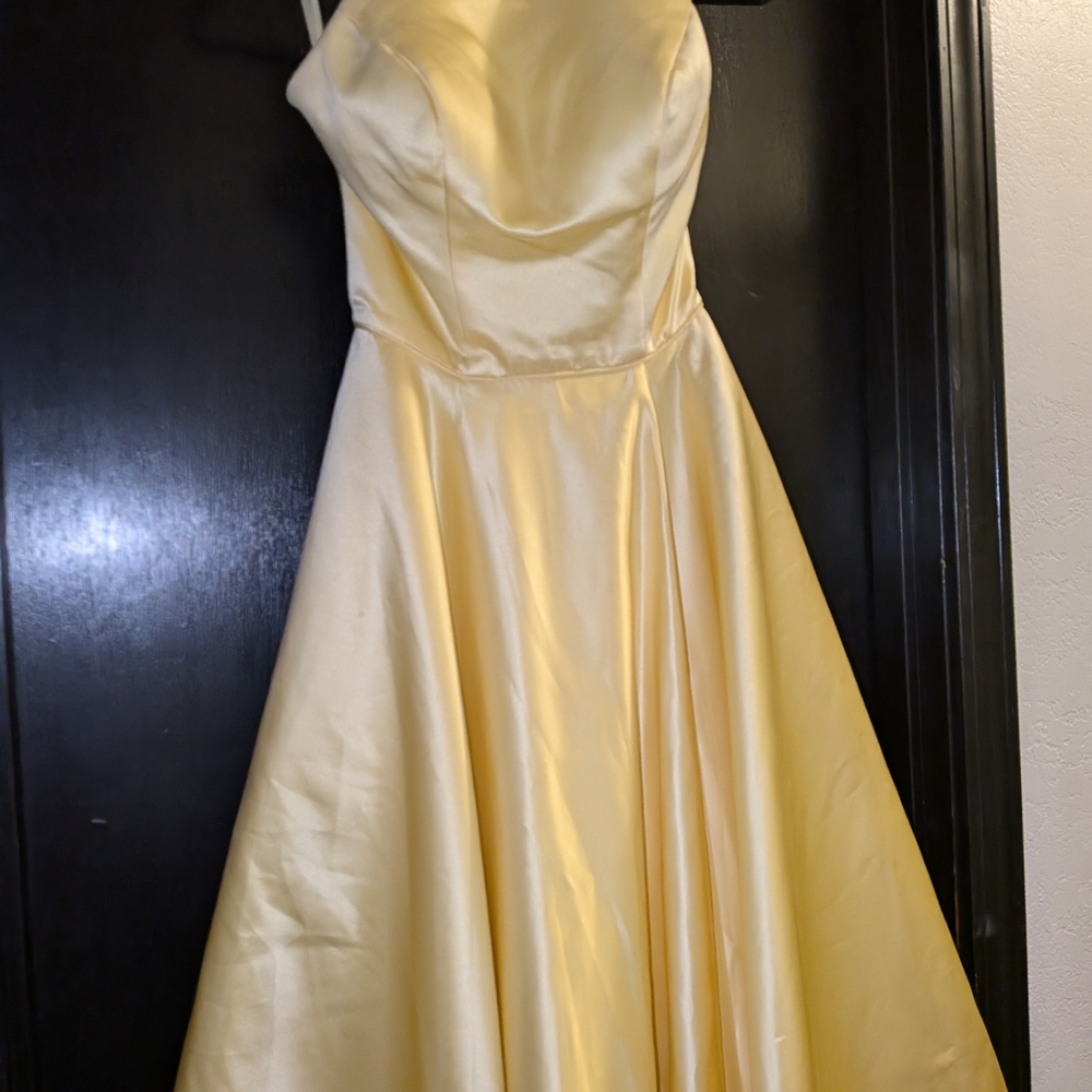 Charming Gold Satin Kids Formal Dress